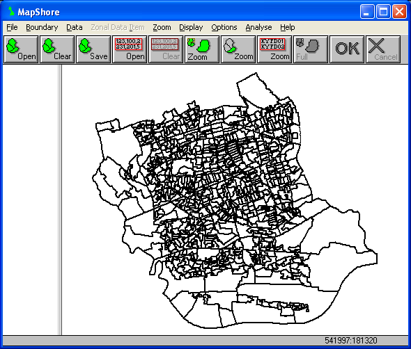 Display boundary data in MapShore